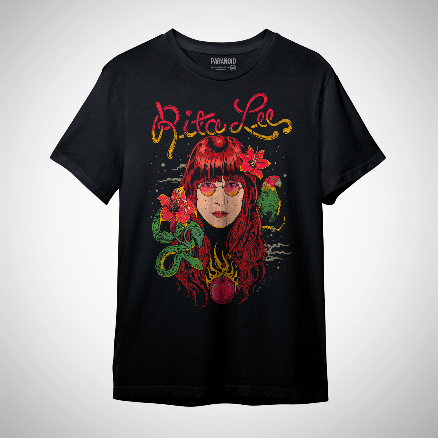 Camiseta Rita Lee Erva Venenosa Preta